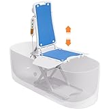 Electric Bath Lift Chair for Tub, IP68 Waterproof Shower Chair with Height Adjustable, Support Up to 300 LBS, 6 Safety Suction Cups, Bottom Size 25'×16'