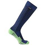 RANDY SUN Waterproof Hiking Socks, Camping Gadgets Neoprene Waders for Men with Boots Knee High Climbing Rain Socks Black& Navy& Fluorescent Green, Medium