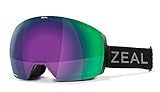 Zeal Optics Portal XL - Frameless Ski & Snowboard Goggles For Men & Women, OTG Ready – Dark Night w/Optimum Polarized Jade Lens