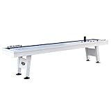 Hathaway Crestline 12-Ft Indoor / Outdoor Shuffleboard Table, Great for Patio, Decks and Family Game Rooms - Designed to Withstand The Elements, White