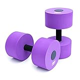 Sunlite Sports High-Density EVA-Foam Dumbbell Set, Water Weight, Soft Padded, Water Aerobics, Aqua Therapy, Pool Fitness, Water Exercise (Purple Large)