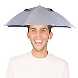 DEWIN Foldable Umbrella Hat, Lightweight Handfree Umbrella Waterproof Elastic Headwear for Golf Camping Fishing Beach