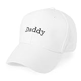 ZLYC Embroidered Cotton Baseball Cap Adjustable Snapback Dad Hat (White,Daddy)