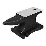 Cast Iron Anvil, 100 Lbs(45kg) Single Horn Anvil with 9.9 x 5.3 inch Countertop and Stable Base, High Hardness Rugged Round Horn Anvil Blacksmith, for Metal Forming, Bending, Shaping, Twisting