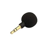 Futheda 3.5mm Mini 3-Pole Stereo Omnidirectional Mic Portable Microphone Compatible with Mobile Phone Pad PC Laptop Studio Video Recording Noise Cancelling Small Mic Plug and Play