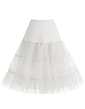 Bbonlinedress Retro Underskirt for Dresses 50s 60s Swing Vintage Petticoat Net Skirts Wedding Crinoline Slip Ivory XL