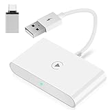 Wireless CarPlay Adapter Compatible with Apple Phone, 2023 Upgrade Plug & Play Dongle Wired Convert for Cars from 2015 with Factory Wired CarPlay, Fast and Easy Use Fit for iPhone iOS 10+ (White)