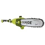 Sun Joe SWJ803E 10 inch 8.0 Amp Electric Multi-Angle Pole Chain Saw, Corded electric, Green