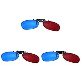 Milisten Red Blue 3D Clip on Glasses Frame 3pcs Cyan Anaglyph 3D Glasses Myopia Special Stereo Clip Glasses Hanging Frame for All 3D Movies Games TV