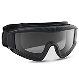 xaegistac Airsoft Goggles, Tactical Safety Goggles Anti Fog Military Eyewear with 3 Interchangable Lens for Paintball Riding Shooting Hunting Cycling (Black)