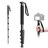 ULANZI TB12 Camera Monopod, 61' Aluminum Photography Monopod with 5-Section Height, Lightweight & Portable Camera Accessories, for Cameras Canon, Nikon & Sony Mirrorless & DSLR, Easy to Carry