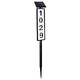 FORUP Solar Lighted House Address Numbers Sign, Solar Powered House Numbers Light, LED Illuminated Outdoor Address Plaque for Home Yard Garden House