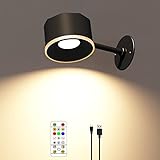 Arixinks Wall Lights Picture Light Battery Operated Rechargeable Magnetic Wall Sconce Light Painting Light with Remote Control, Led Wall Lamp with Dimmer and Timer for Living Room Bedroom