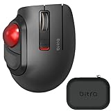 ELECOM bitra Trackball Mouse, Bluetooth, Thumb Control, Small Size, with Semi-Hard Case, Silent Click, Ergonomic Design, 5-Button, Windows11, MacOS (M-MT1BRSBK)