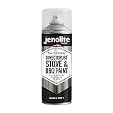 JENOLITE Directorust BBQ & Stove Aerosol Paint | BLACK | Very High Temperature Resistant Up to 1200°F (650°C) | BBQs, Stoves, Chimineas, Automotive, Fire Screens & Surrounds | 13.5 Ounces (400ml)
