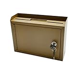 FixtureDisplays® 9.87 x 7.2 x 2.97,Metal Multipurpose, Donation Box,Cash and Mail Box,Suggestion Box 15211 Copper