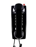 Old Style Retro Wall Mount Phone Extra Loud Ringer, Vintage Wall Mounted Telephone with Big Indicator, Classic 2554 Wall Telephone, Waterproof Wall Landline Telephone for Kitchen, Bathroom,Home,Black