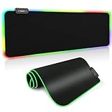 RAGZAN Large RGB Gaming Mouse Pad Led Extended XXL Soft Mousepad with 14 Lighting Mode, Anti-Slip Rubber Base Computer Key Board Mouse Mat for PC Gamer/Laptop Gamer/Officer( 31.5×11.8×0.16 inch)
