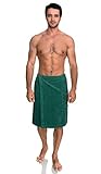 TowelSelections Men's Wrap Adjustable Cotton Terry Spa Shower Bath Gym Cover Up Large/X-Large Deep Sea
