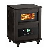 Comfort Zone Wood Cabinet Infrared High Power Quartz Heater with 2 Heat Settings, Energy Saving Mode, Digital Thermostat and Remote, Espresso