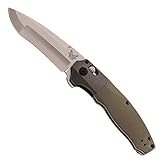 Benchmade - 496 EDC Knife, Drop-Point Blade with Compound Grind, Plain Edge, Satin Finish, Made in the USA