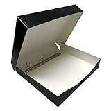 Lineco LIN-733-BB3D Archival Oversized 3-Ring Album Box with Clamshell Style Lid, 13' x 11-7/16' x 2-3/8', Black