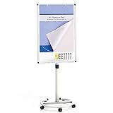 VIZ-PRO ECO Magnetic Mobile Whiteboard, 36 X 24 Inches, Easel Flipchart Stand Rolling Dry Erase Board with Paper Pads