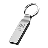 MOSDART 128GB USB 2.0 Flash Drive Metal Thumb Drive with Keychain 128 GB Waterproof Jump Drive 128G exFAT Memory Stick for Storage and Backup,Silver