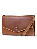Timberland womens Rfid Leather Crossbody Wallet Phone Bag With Detachable Crossbody Strap Cross Body, Cognac (Buff Apache), One Size US