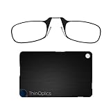 ThinOptics Reading Glasses + FlashCard Case | Black Frame, 1.50 Strength Readers