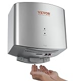 VEVOR Heavy Duty Commercial Hand Dryer, 1400W Automatic High Speed ABS Warm Wind Hand Blower, 120V & Built-in Filter Sponge & Low Noise & Effortless Installation, Compliant for Industry Home