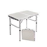 RedSwing Small Folding Table Portable 2 Feet, Small Foldable Table Adjustable Height, Lightweight Aluminum Camping Table, 15.7 in x 23.6 in x 19 in