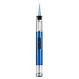 1300 ℃ Jet Torch Lighter Pen Style Adjustable Flame Refillable Gas Cigar Cigarette Lighter Fire Starter with Visible Gas Window,Blue