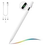 MoKo Stylus Pen for Touch Screen, Active Universal Stylus Pen Compatible with iPad/iPhone/Samsung/Lenovo/Xiaomi and Other iOS/Android Smartphone and Tablet Devices Tablet Pen with Power Display, White