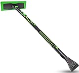 SEAAES 51 Inch Snow Broom and Ice Scraper for Windshield, Extendable Snow Brush with Foam Grip, Snow Ice Removal for SUV Truck Window