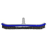Poolzilla Large Hard Bristle Brush for Gunite and Concrete Pools, Not for Vinyl Use, Clean Walls and Tiles