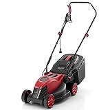 Goplus Electric Lawn Mower, Versatile Corded Lawn Mower with Grass Collection Box, 10 AMP Motor, 13' Cutting Deck, 3 Adjustable Cutting Positions, Walk-Behind Lawnmower for Garden Farm Yard
