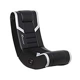 X Rocker Eclipse Video Gaming Floor Chair, Headrest Mounted Speakers, 2.0 Bluetooth, Wireless, 5110301, 31' x 27.5' x 16.5', Amazon Exclusive, Black and Silver