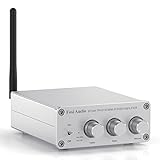Fosi Audio BT20A-S Bluetooth 5.0 Stereo Audio 2 Channel Amplifier Receiver Mini Hi-Fi Class D Integrated Amp 2.0 CH for Home Speakers 100W x 2 with Bass and Treble Control TPA3116 (with Power Supply)