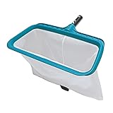 POOLWHALE Professional Pool Skimmer Net, Heavy Duty Swimming Leaf Rake Cleaning Tool with Deep Fine Nylon Mesh Net Bag - Fast Cleaning,Easy Scoop Edge,Debris Pickup Removal