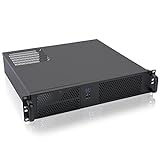 RackChoice 2U Micro ATX Compact Rackmount 2 x 5.25 Chassis Support ATX PS2 PSU with 120mm Fan on top, USB3.0 with 2.0 Adapter