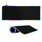 Large RGB Gaming Mouse Pad -15 Light Modes Touch Control Extended Soft Computer Keyboard Mat Non-Slip Rubber Base for Gamer Esports Pros 31.5X11.8 in