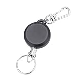 Yosoo Health Gear Retractable Keychains Badge Reel Holder, Extendable Keychain, Stainless Steel Retractable Keyring Key Reel Key Chain with 60cm/23.6in Steel Wire Rope