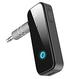 OQIMAX Aux Bluetooth Adapter for Car, 2 in 1 Bluetooth Transmitter Receiver for Hands-Free Call, Noise Cancelling 3.5mm AUX Bluetooth 5.0 Receiver for Home Stereo System/Headphones/Easy Connect