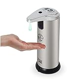 Commercial Care Touchless Soap, Hand Sanitizer Dispenser – Battery Operated Automatic Soap Dispenser with Dripless Design, Motion Sensor, Easy Clean Stainless Steel Housing (220 ml / 7.5 oz)