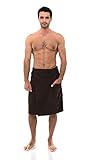 TowelSelections Men's Wrap Adjustable Cotton Terry Spa Shower Bath Gym Cover Up Small/Medium Chocolate