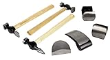 Performance Tool W1007DB 7-Piece Auto Body Repair Kit with Carbon Steel Hammer Heads and Dollies on Wood Handles