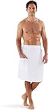 Boca Terry Mens Spa Wrap - Waffle Bath Wrap for Sauna, Gym or College Dorm - 2X (XXL), White
