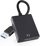 USB to HDMI Adapter for Monitor Multiple,HDMI to USB Adapter,1920 * 1080 with Windows XP/7/8/9/10/11 -(Black)