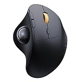 ProtoArc Wireless Trackball Mouse, EM04 Ergonomic Bluetooth Rollerball Mouse Rechargeable Computer Laptop Mouse, Thumb Control & 3 Device Connection, Compatible with PC, iPad, Mac, Windows